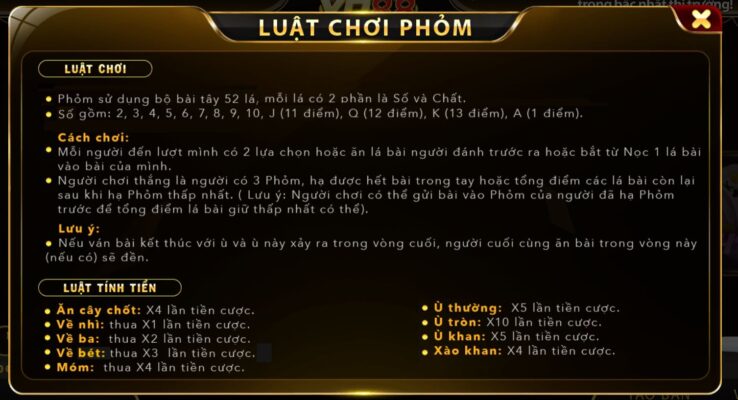 Luật chơi bài Phỏm