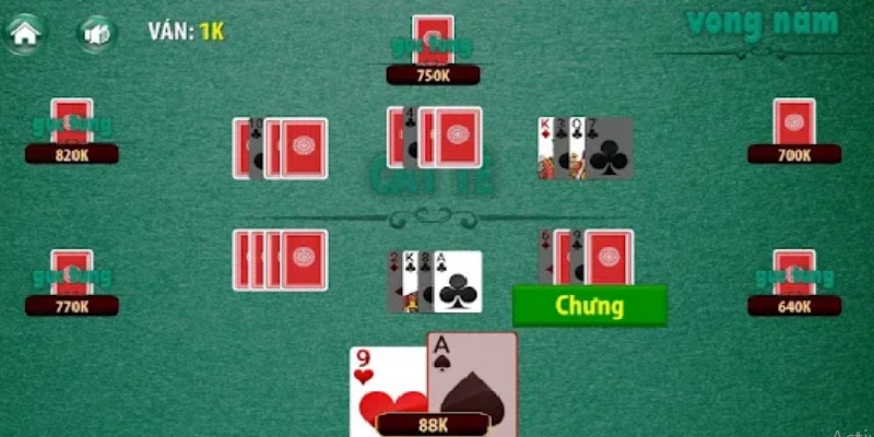 Vòng 5 trong diễn biến ván bài Cắt tê